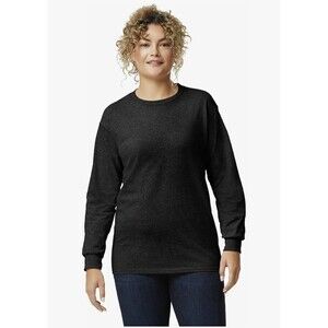 Gildan G2400 Adult Ultra Cotton Long Sleeve Shirt Black 2XL 100% Cotton Crewneck